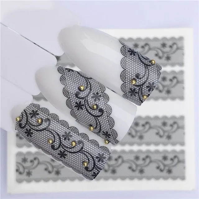 Flower Design  Nail Sticker Decal Water Transfer