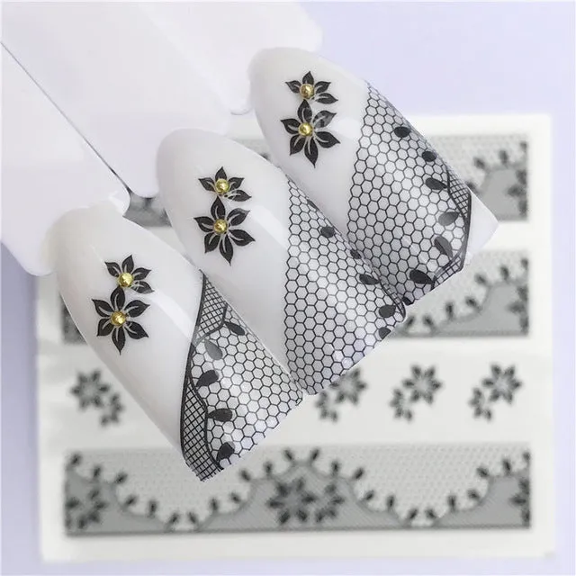 Flower Design  Nail Sticker Decal Water Transfer