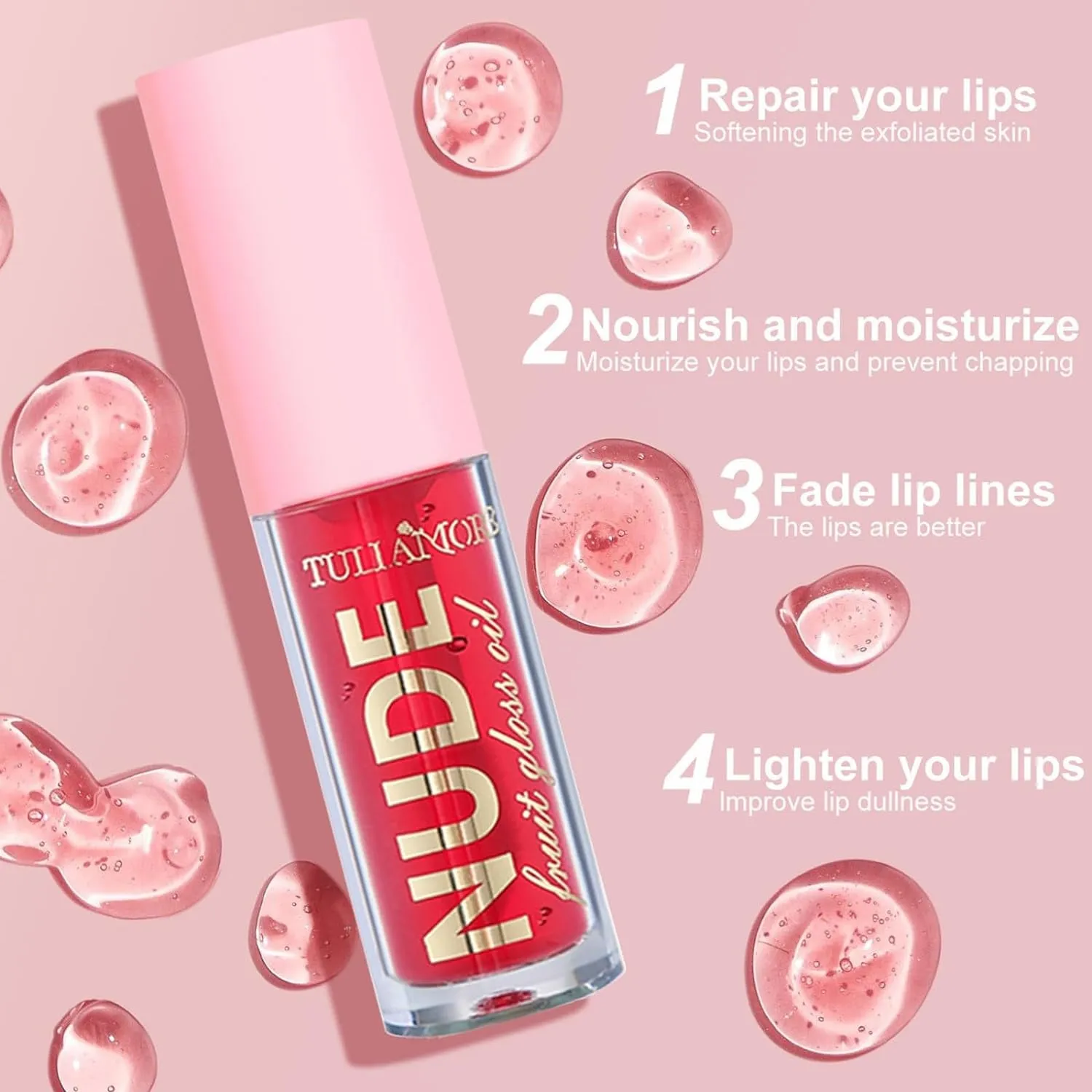Fruity PH Color Changing Lip Oil â€“ Hydrating Tinted Lip Gloss & Balm for Shine and Moisture