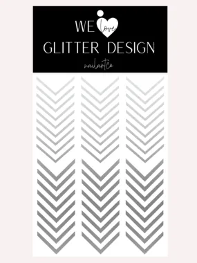Single V Nail Decals | Silver Shimmer